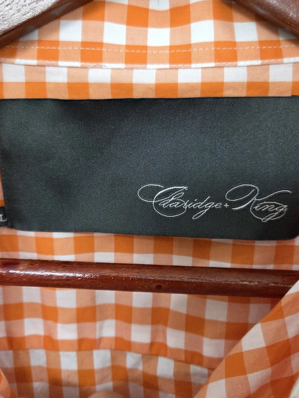 Claridge + King long-sleeve button up shirt crafted vibrant orange Womens XL